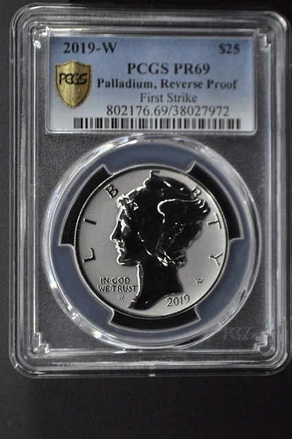 2019 W 1 oz $25 Palladium American Eagle Reverse Proof PCGS PR69 First Strike