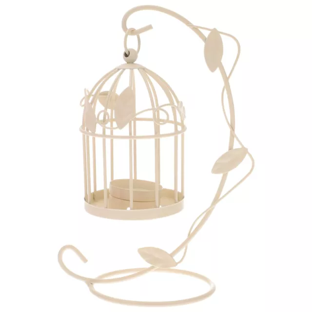 Wedding Lanterns Birdcage Candle Holder for Home, White Hollow Out Tea Light ...