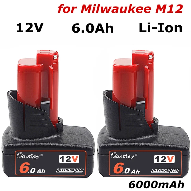 2PC FOR MILWAUKEE M12 LithiumIon XC 6.0Ah High Capacity Battery 12V 48