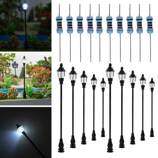 5 x OO / HO scale LED street light Model Train Railroad path lamp post #703BR
