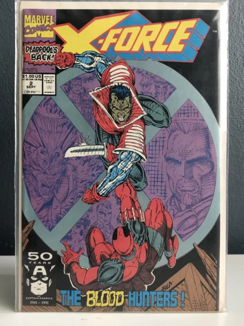 X-Force Vol 1 #2 Sept 1991 Marvel Deadpool Weapon X   Bagged Boarded VF