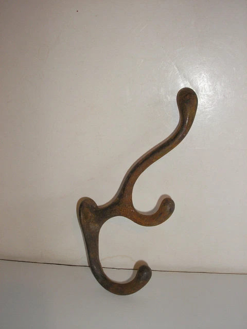 Antique Cast Iron Triple Hook Wall Coat/Hat Hook