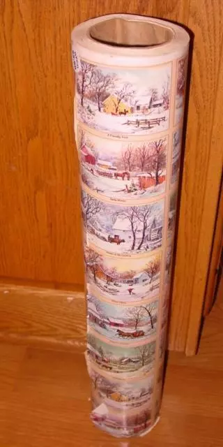 Vintage Large Roll Department Store Christmas Wrapping Paper Tree