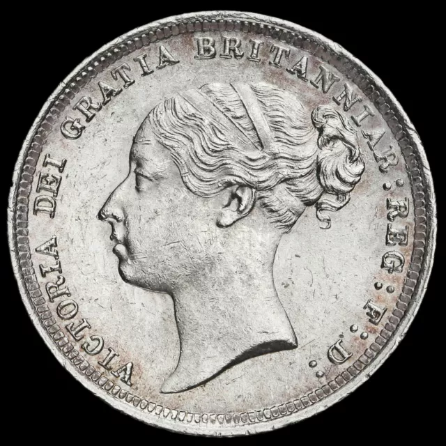 1884 Victoria Young Head Silver Sixpence, Scarce, A/UNC