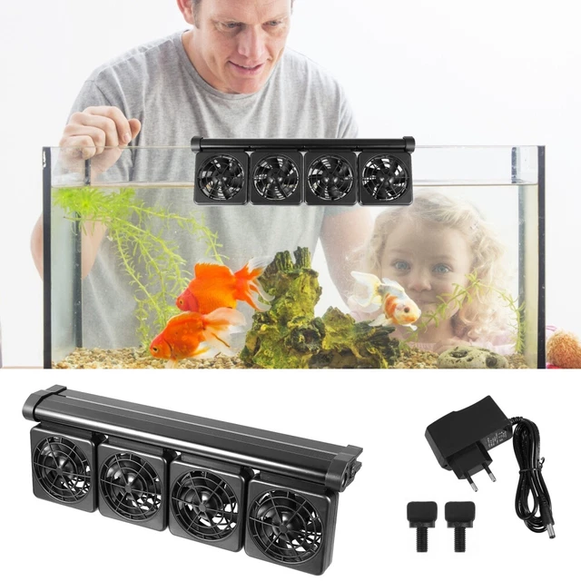 4 cabezas Acuario Ventilador Refrigerador Depósito de peces Refrigerador de viento frío Ventilador de tanque de peces