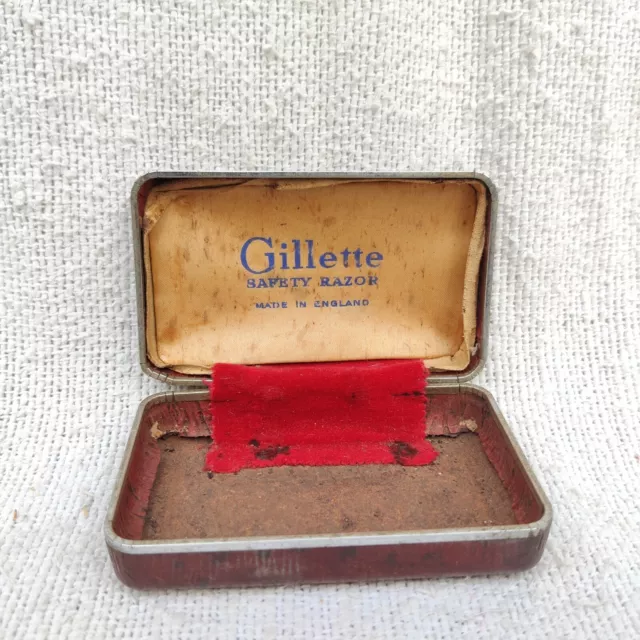 1930s Vintage Gillette Safety Razor Empty Case England Shaving Collectible CB204