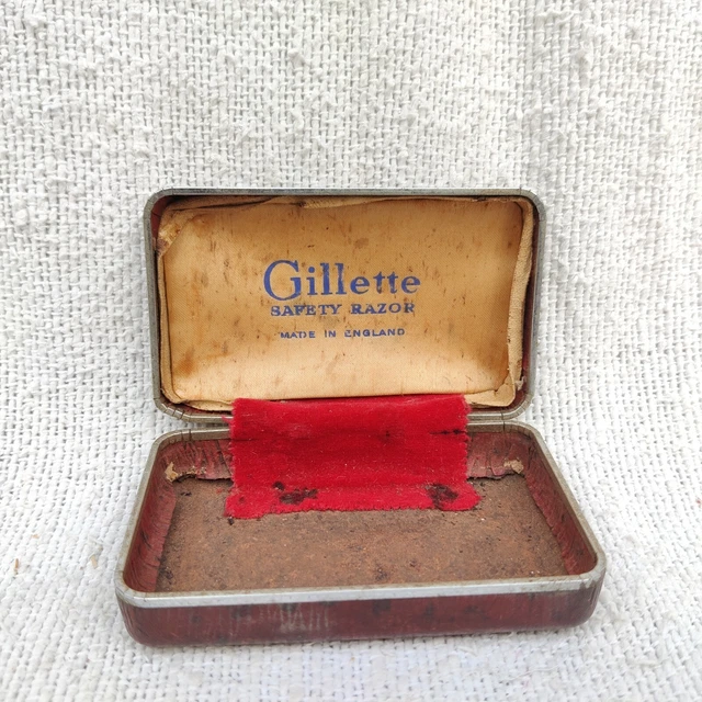 1930s Vintage Gillette Safety Razor Empty Case England Shaving Collectible CB204