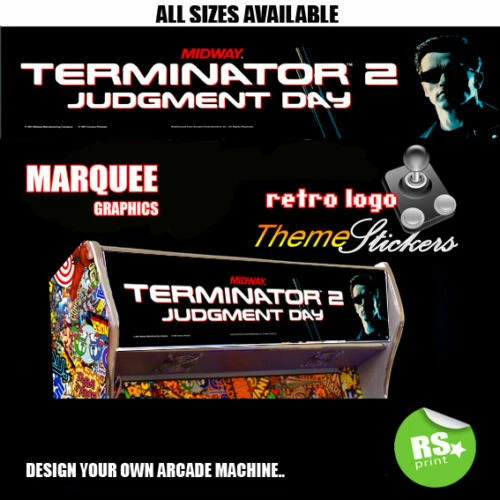 TERMINATOR 2 GRAPHIC Arcade Artwork Marquee Stickers Graphic / All ...