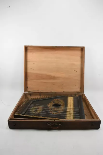 M55Y01- Jugendstil Valsonora Zither im Holzkasten, um 1900