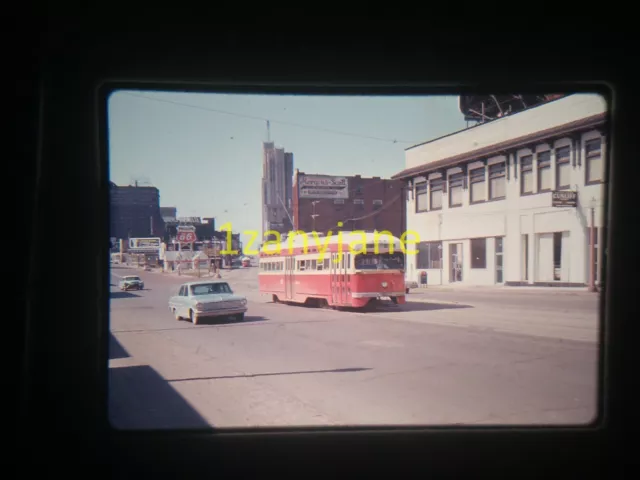 2V06 VINTAGE Photo 35mm Slide PHILLIPS SIGN, STREET CAR, 1964