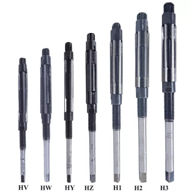 Adjustable Hand Reamer 7 Pcs HV - H3 , 1/4" - 15/32" Inch 6 Blades USA Shipping