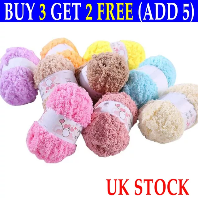 Snuggly Snowflake DK Soft Baby Wool 50g Knitting Yarn White Colorful Winter Warm