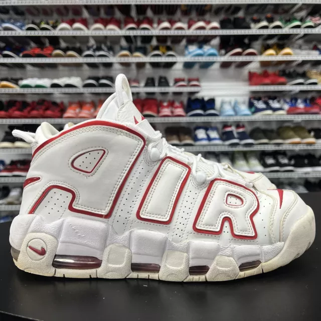 nike air more uptempo white varsity red outline
