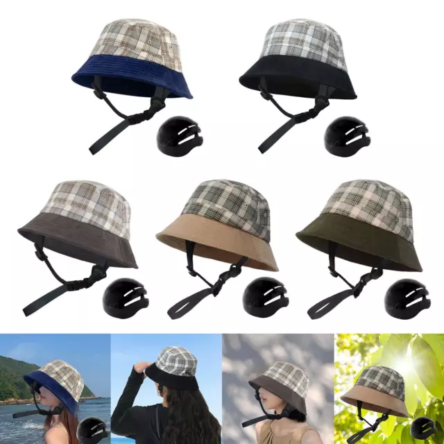 Women Biking Bucket Hat Summer Beach Cap with Adjustable Chin Strap Sunhat for