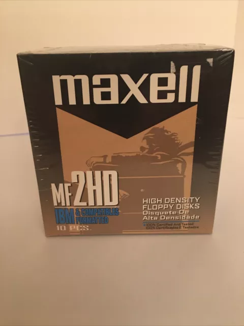 MAXELL MF2HD High Density Floppy Disk 3.5"/10 PCS. IBM Compatible New Sealed