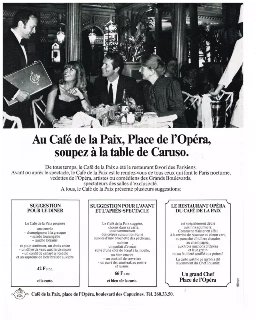 PUBLICITE ADVERTISING   1981   CAFE DE LA PAIX place de l'Opéra à PARIS