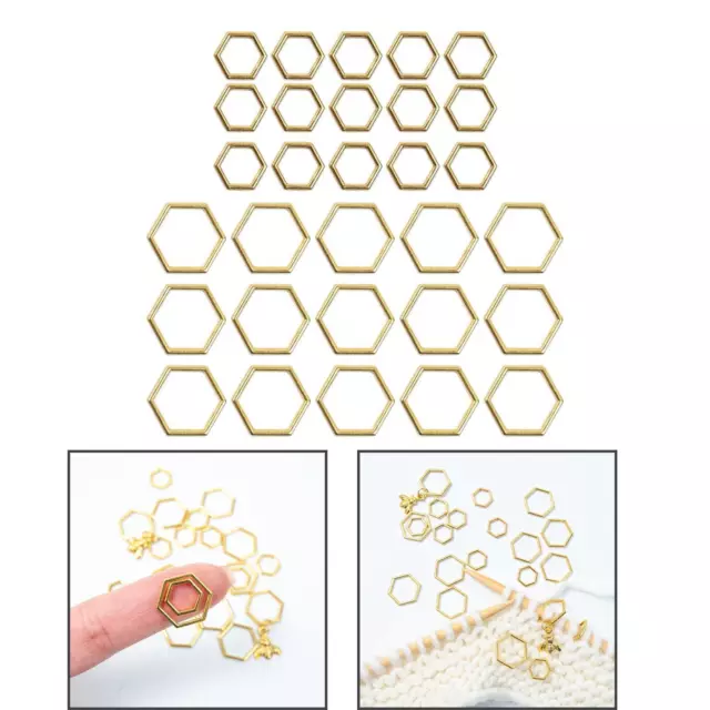 30 piezas anillo de abejas hexagonal marcador de malla de punto para