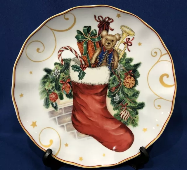 Williams Sonoma TWAS THE NIGHT BEFORE CHRISTMAS STOCKING Dinner Plate NEW