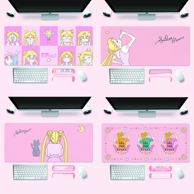 Anime Sailor Moon Large Gaming Mouse Pad Computer Keyboard Pad Mousepad Pink