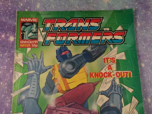 Transformers UK #325 Marvel UK 12th October 1991 Comic G1 MTMTE British Weekly 2