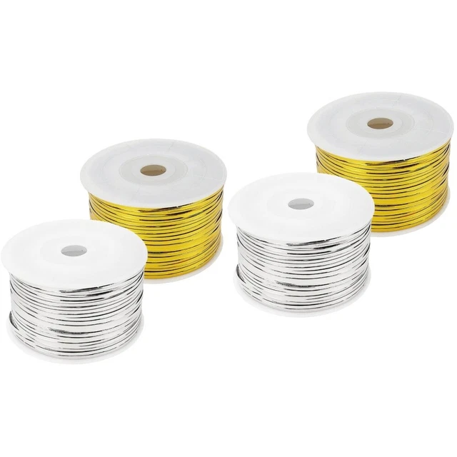 2 rollos de fiesta favores corbatas de embalaje metálico reutilizable bolsa de dulces corbatas de pan