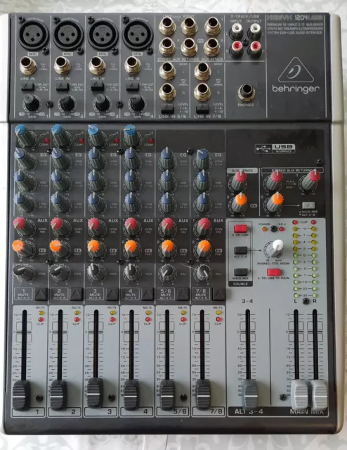 BEHRINGER XENYX 1204USB 8-Channel 2-Bus Mixer USB/Audio Interface Studio/Live