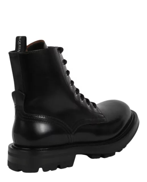 Alexander McQueen Mens Leather Ankle Combat Boots 3