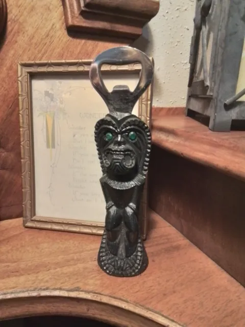 Vintage Tiki, Made In Hawaii, Coco Joe’s Bottle Opener Black Lava
