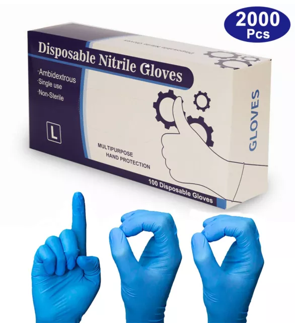 Nitrile Exam Gloves,Blue,4 mil,Powder-Free,Latex-Free,for Cleaning and Food Prep
