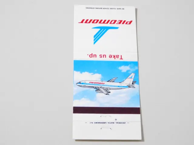 Piedmont Airlines Matchbook Cover * Take Us Up.