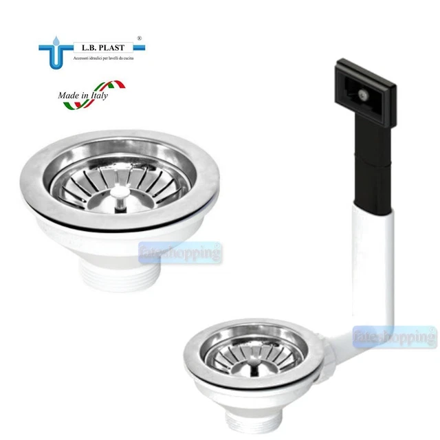 Piletta Basket LIRA Salva Spazio Per Lavelli - Con Troppo Pieno Tondo, Adatta Per Inox, Sintetici E Ceramica
