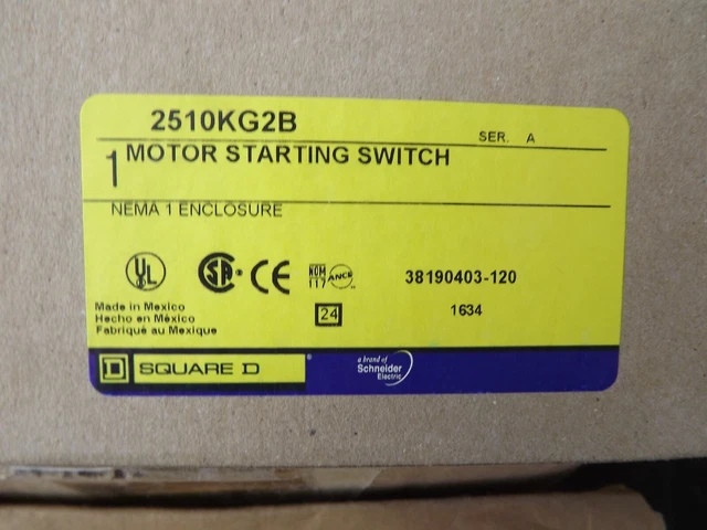 Square D 2510KG2B Series A Switch, Manual, 30A, 3 pole W/ RED PILOT LIGHT