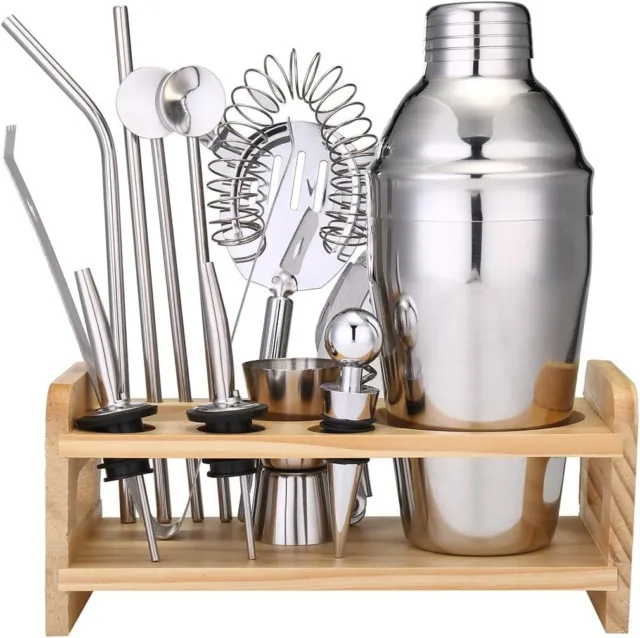 13 Piece Cocktail Shaker Home Bar Set - Godmorn Bartender Kit - 18 oz Stainless