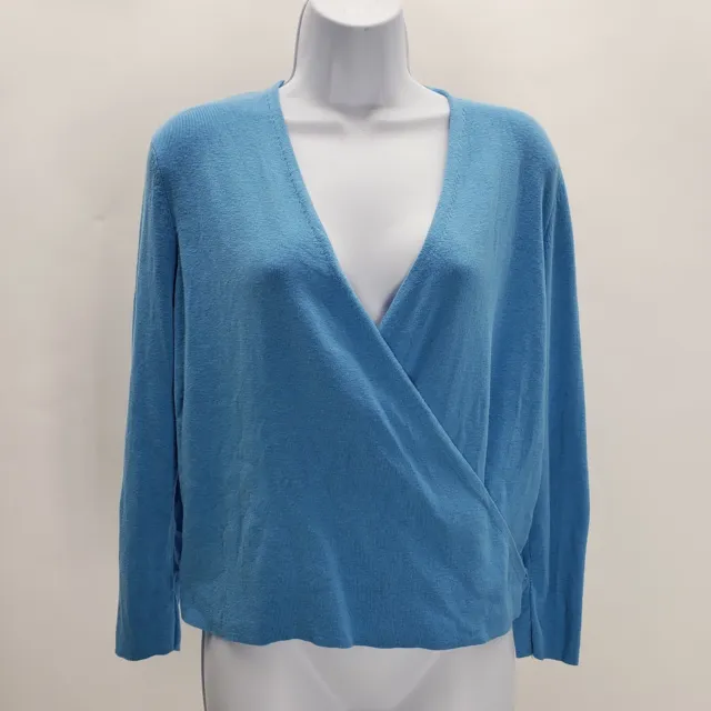 NIC ZOE WOMEN'S Blue long sleeve V-neck Sweater Size PL NWOT
