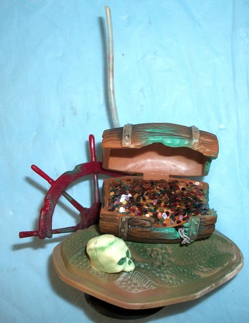 Barrel of Treasure Pen Plax Aquarium Bubbler Decoration 1983 NR