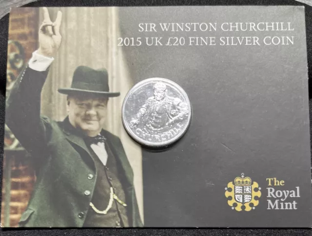 2015 Sir Winston Churchill £20 Coin Fine Silver