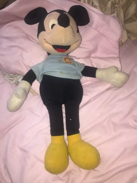 VINTAGE WALT DISNEY Talking Mickey Mouse Doll Plush Pull Cord RARE
