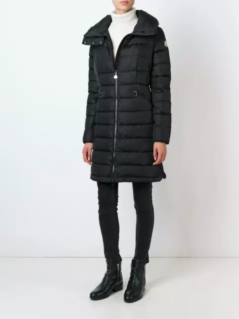 Moncler Flammette High-Neck Puffer Coat Size 00 XXS MSRP $1495 Black