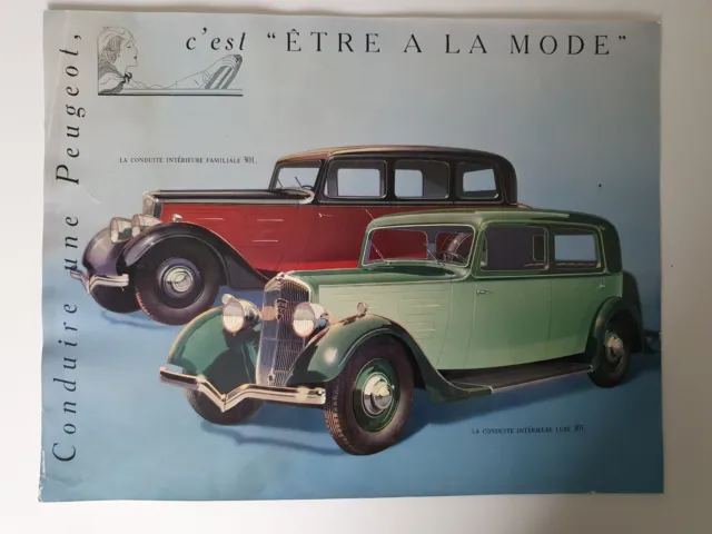 Plaquette Publicitaire Peugeot Independance 1933 + 4 fiches  PEUGEOT 201 et 301 15