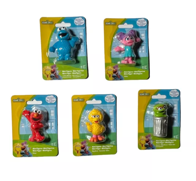 Sesame Street Plastic Mini Figures Grover, Cookie Monster, Abby, Big Bird,  Elmo