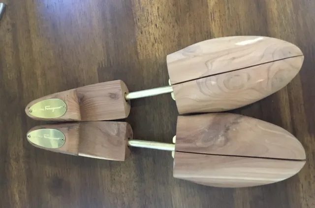 Zapatos de madera para hombre Salvatore Ferragamo molde de metal árbol - XL - sin usar