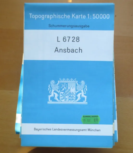 r1-1) Topographische Karte 1 : 50000  Ansbach    L 6728