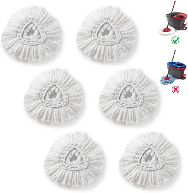 Fabday 6 Pack Compatible with Easywring Spin Mop Head Refill 360 Degree Easy Cle