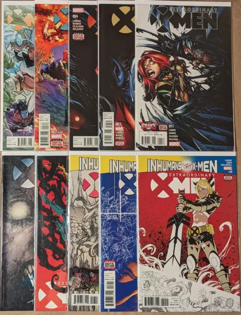 Extraordinary X-Men #1, 3 (2nd print), 4, 7, 11, 13, and 16-19