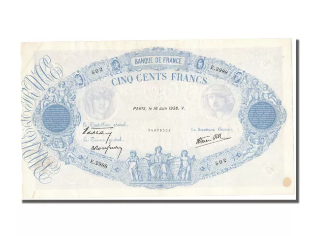 [#200109] Billet, France, 500 Francs, 500 F 1888-1940 ''Bleu et Rose'', 1938, 19