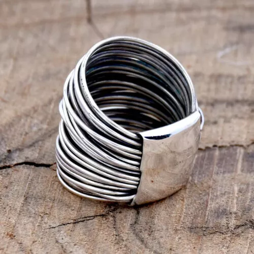 Solid 925 Sterling Silver Multi Layer Ring Band Ring Handmade Ring All Size