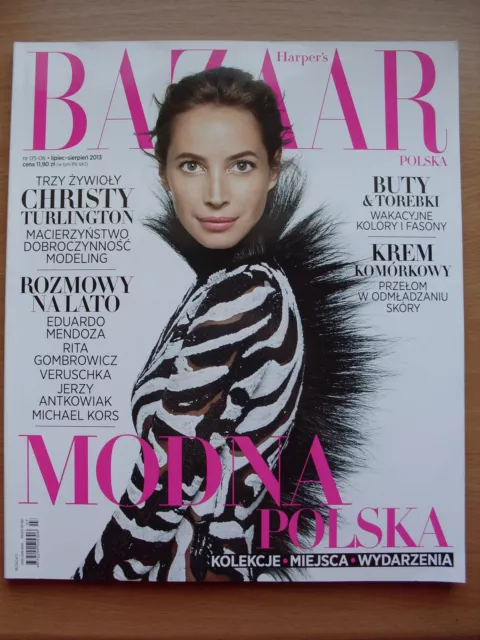 CHRISTY TURLINGTON on front cover HARPER'S BAZAAR Poland,July/August 2013