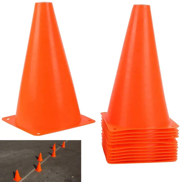 12 Tráfico Conos Postes 12" Aparcamiento Seguridad Driving SPORTS Entrenamiento
