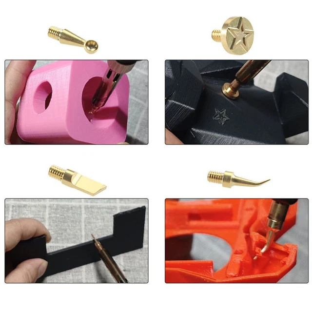 Brass Hot Melt Punching Tool Kit for Finishing with Interchangeable Heads