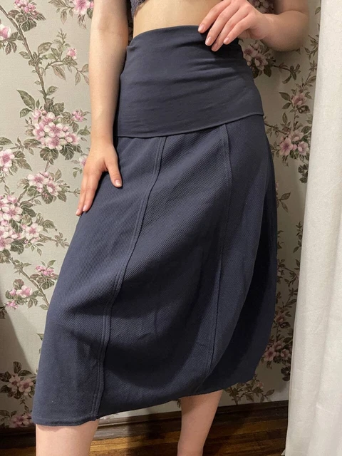 Elemente Clemente OSKA Lagenlook Bohemian Ballon Midi Skirt 100% Organic Cotton